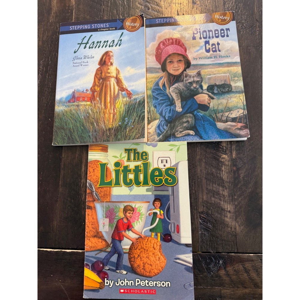 Vintage Childrens Chapter Books Lot Hannah Pioneer Cat The Littles Paperback